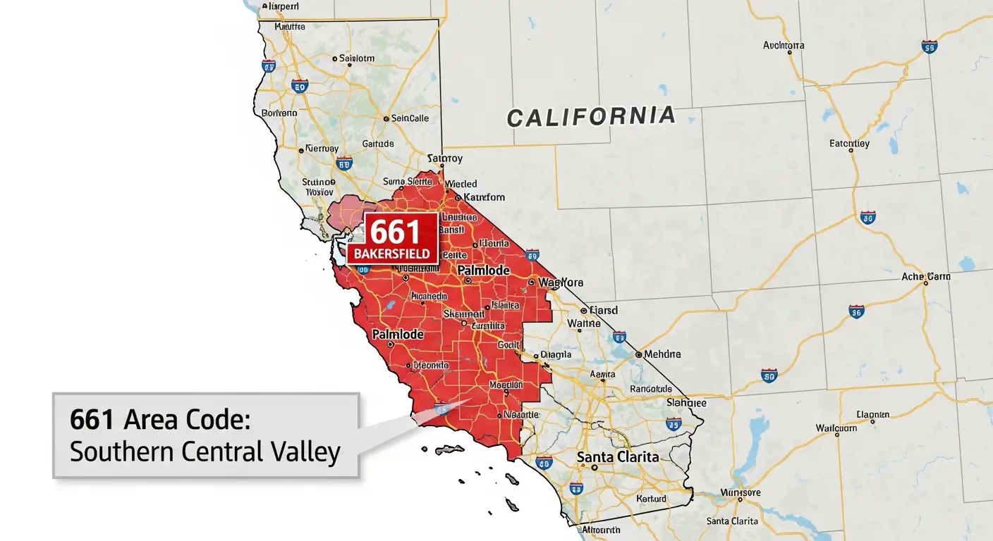 Geographic Coverage of the 661 Area Code